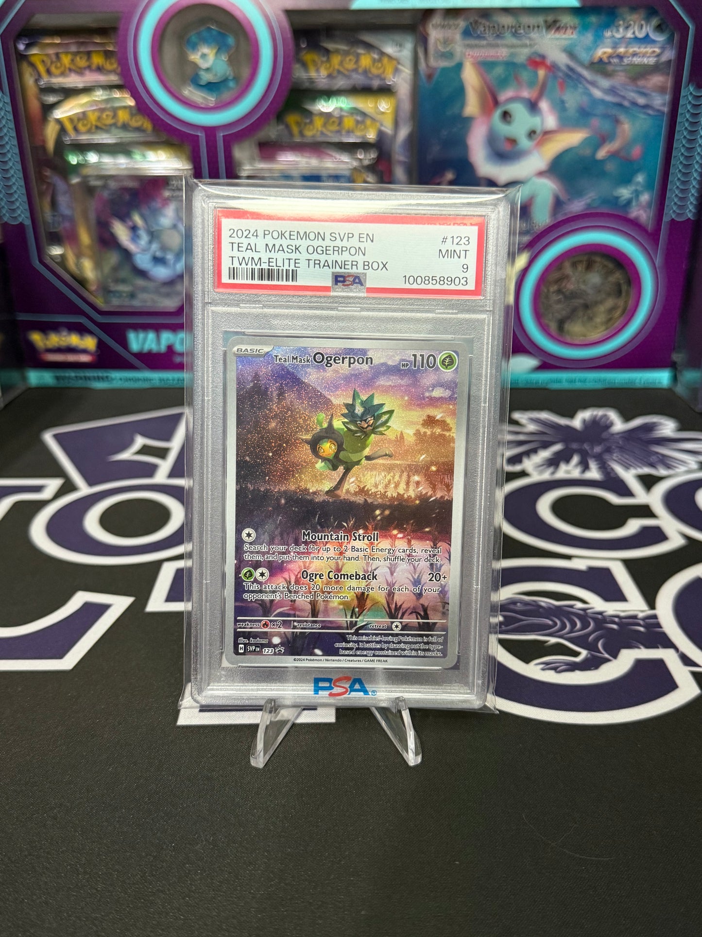 PSA 9 Teal Mask Ogerpon ETB Promo #123